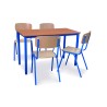 Set de 1 Table stratifiée avec 4 chaises