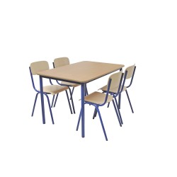 Set de 1 Table 120/80 cm avec 4 chaises