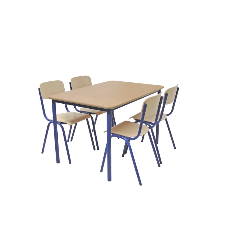 Set de 1 Table 120/80 cm avec 4 chaises