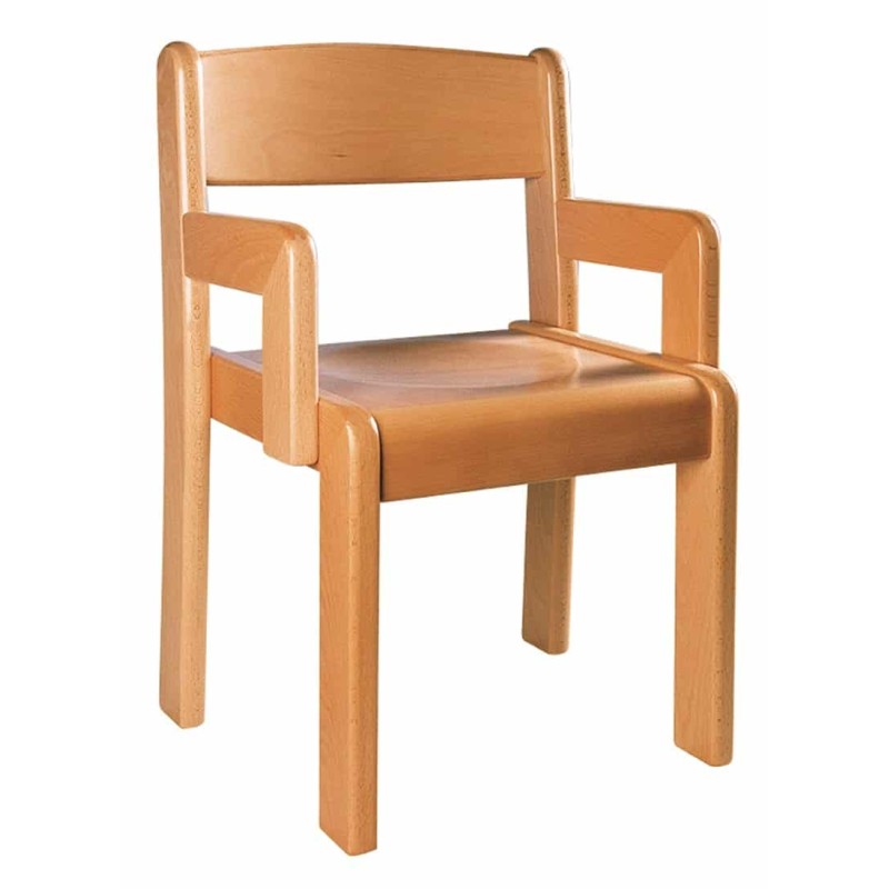 Chaises en bois massif H 26 cm accoudoirs