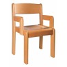 Chaises en bois massif H 26 cm accoudoirs