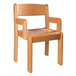 Chaises en bois massif H 35 cm, accoudoirs