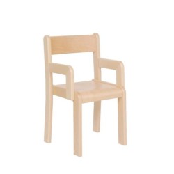 Chaises en bois massif couleur/Accoudoirs H 26 cm