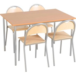 Set de 1 Table avec 4 chaises : Honico mobilier scolaire