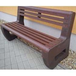 Banc public avec dossier en plastique recyclé