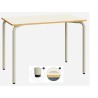 Bureau scolaire rectangulaire plateau mélaminé structure métallique