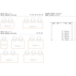 Bureau scolaire rectangulaire plateau mélaminé structure métallique: dimensions