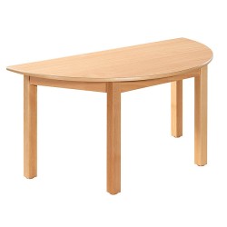 Table en bois massif demi ronde 120 x 60 x 60 cm