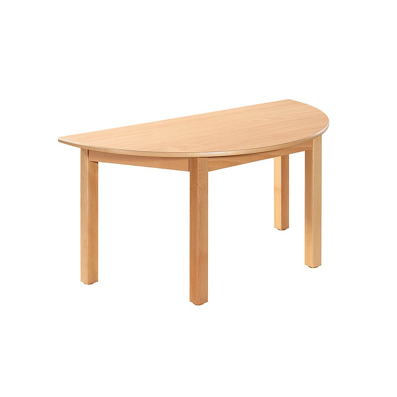 Table en bois massif demi ronde 120 x 60 x 60 cm