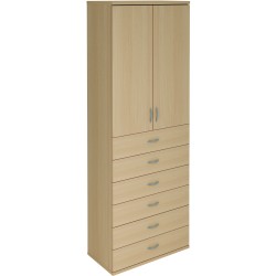 Bureau Armoires en bois, 6 tiroirs 2 portes