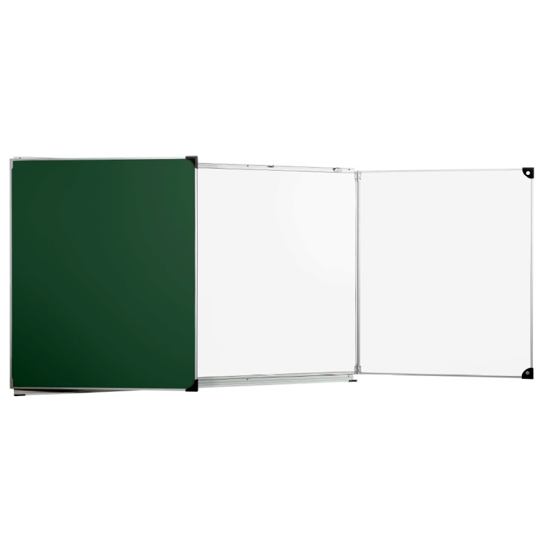 Tableau triptyque 120/200 cm, Blanc ouvert, Vert fermé