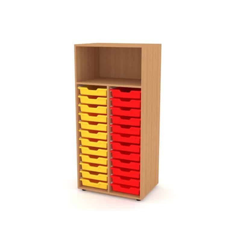 Armoire en bois NELI 24 bacs 1 niche