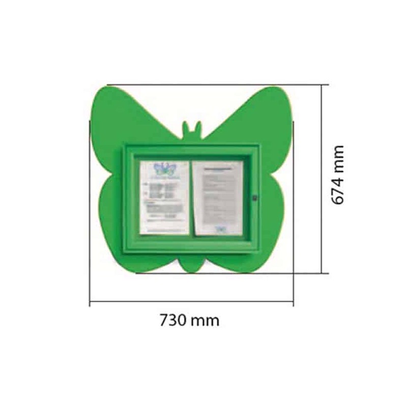 Vitrine d'extérieur "Papillon" 2 x A4, couleur, ép. 30 mm