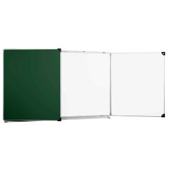 Tableau triptyque 100/200 cm, Blanc ouvert, Vert fermé