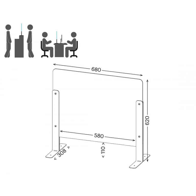 Hygiaphone en verre Sécurit