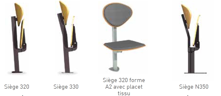 mobilier d’amphithéâtre sièges individuels 320 et 330