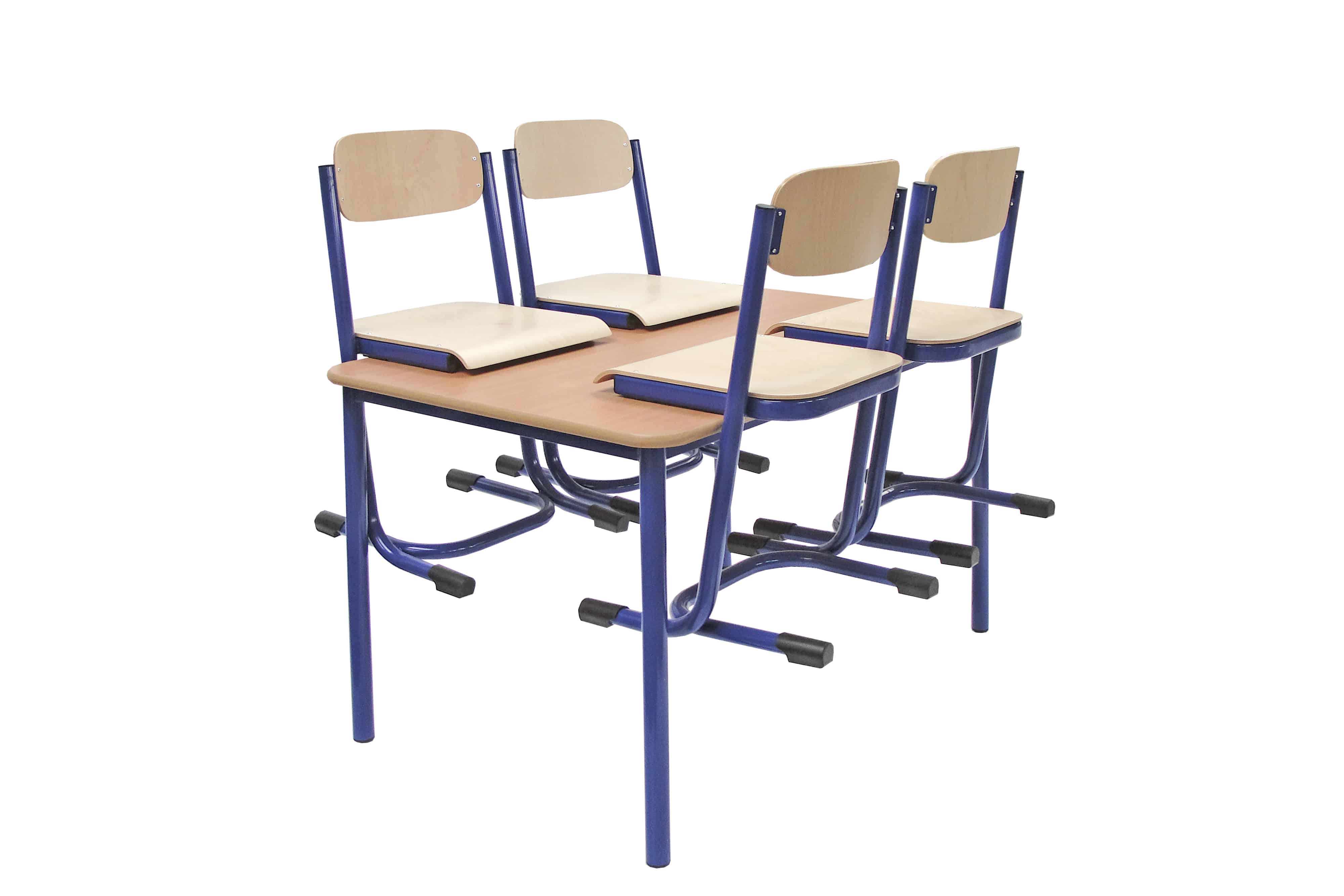 Set de 1 Table 120/80 cm avec 4 chaises appui sur table